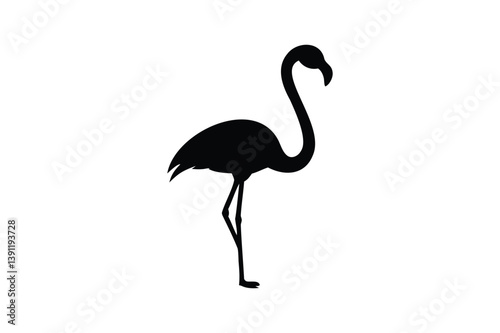 A flamingo icon silhouette on white background