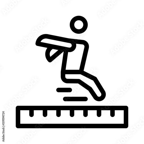 long jump line icon