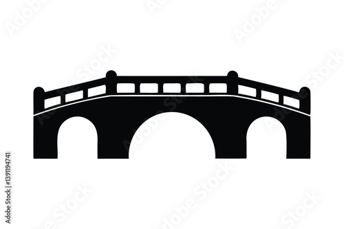 Ancient stone bridge silhouette
