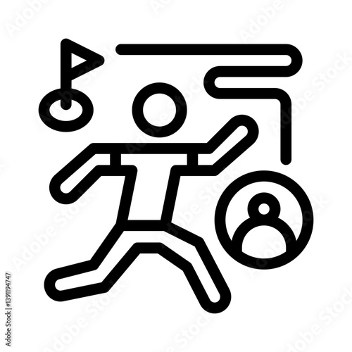 relay baton line icon