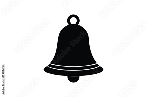 Bell icon silhouette on white background