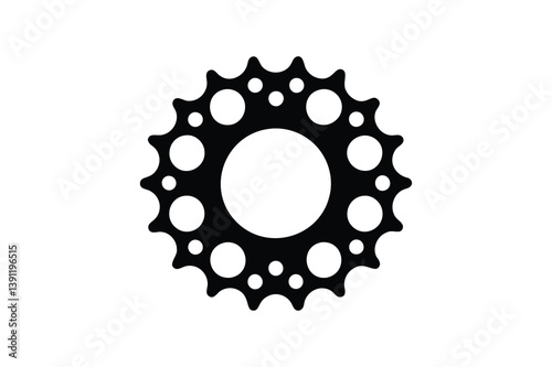 Bicycle chain sprocket icon silhouette