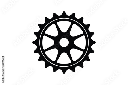 Bicycle gear icon silhouette