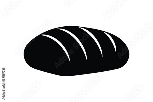 Bread silhouette on white background