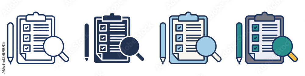 Fototapeta premium Audit Icons Collection – Multiple Vector Styles Included