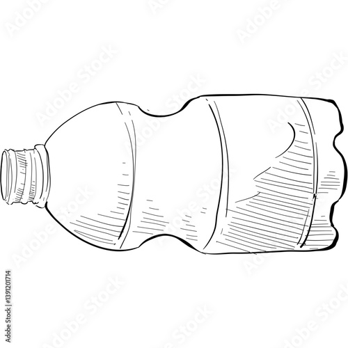plastic bottle handdrawn illustration