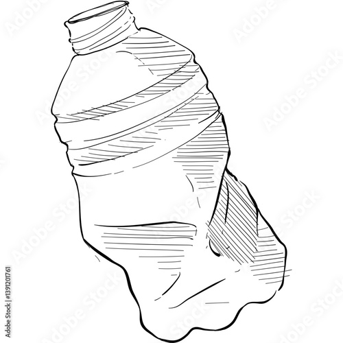 plastic bottle handdrawn illustration