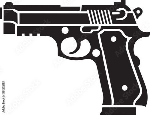 gun silhouette vector, gun logo vector, gun vector illustration, illustration gun isolated on white