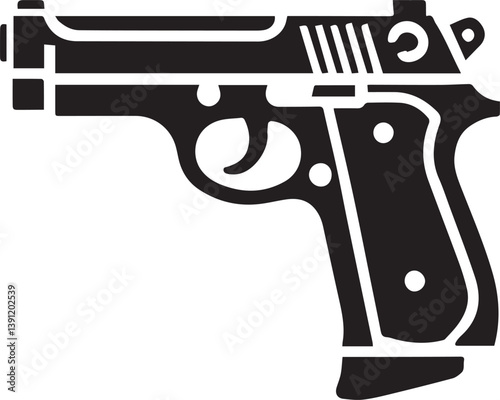 gun silhouette vector, gun logo vector, gun vector illustration, illustration gun isolated on white