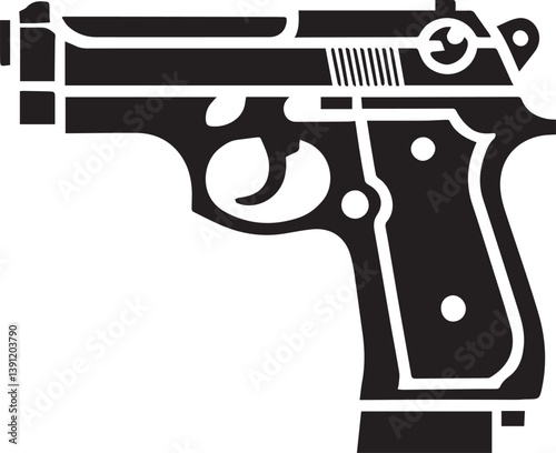 gun silhouette vector, gun logo vector, gun vector illustration, illustration gun isolated on white