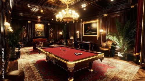 Luxurious Billiards Room: A Night of Elegance and Games