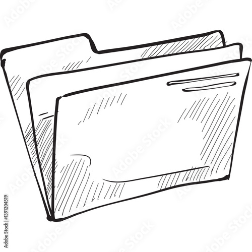 file folders handdrawn illustration