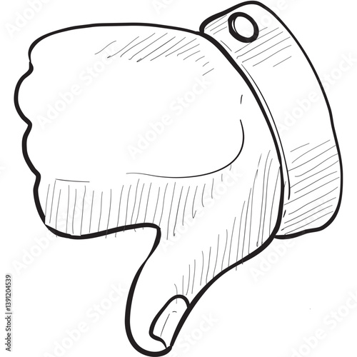 thumb down handdrawn illustration