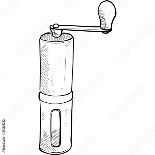 coffee grinder handdrawn illustration