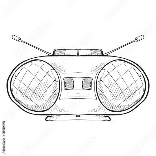 radio handdrawn illustration