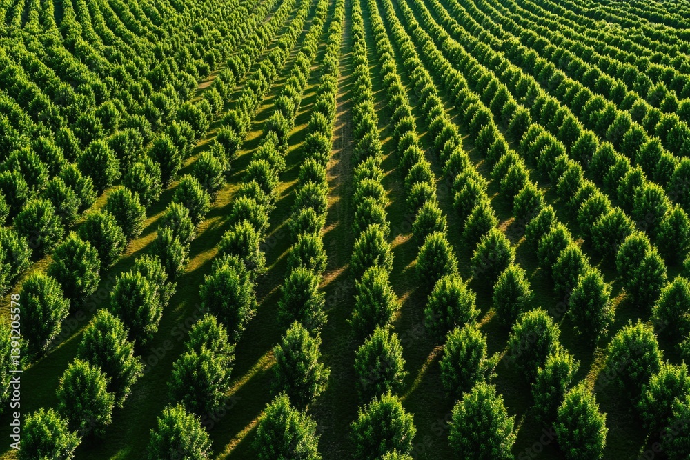 Fototapeta premium Field of Trees Aerial View