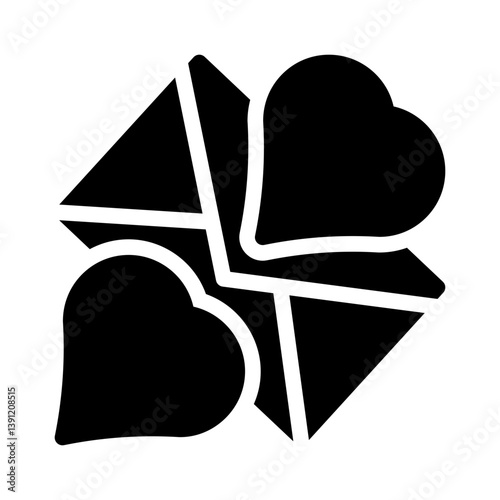 envelope heart glyph icon