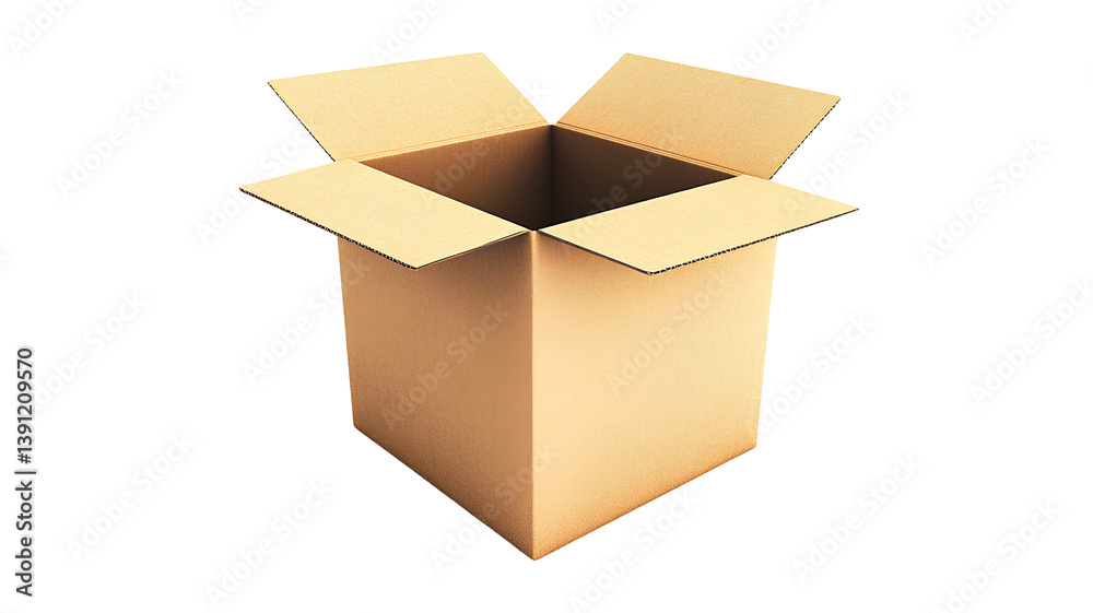 open cardboard box on transparent background open cardboard box on transparent background