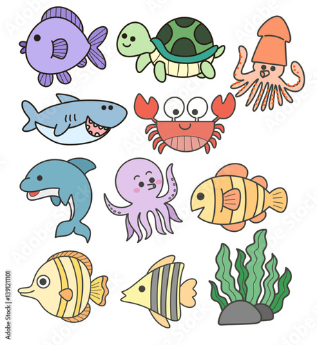 sea animals set