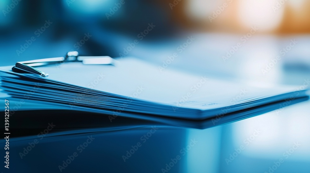 A close-up of a clipboard with blank sheets, ideal for various business applications. A close-up of a clipboard with blank sheets, ideal for various business applications.