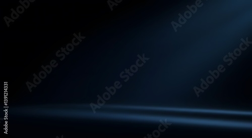 Obraz na płótnie gradient shadows, Diagonal light beam crossing dark background dramatic effect for black friday advertisement, minimalist abstract, moody ambiance, deep black and blue tones, mysterious glow, w salonie