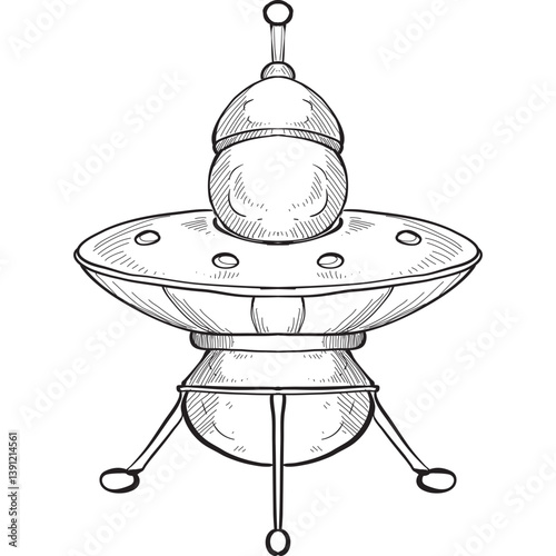 ufo handdrawn illustration