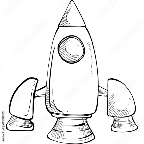 rocket handdrawn illustration
