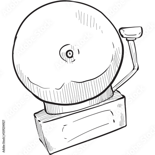 alarm bell handdrawn illustration