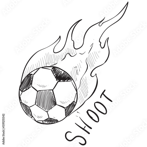 shoot football handdrawn illustration