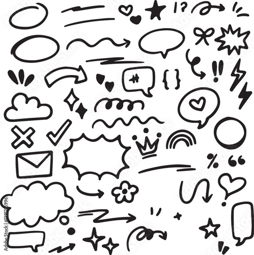  doodle scrible vector.