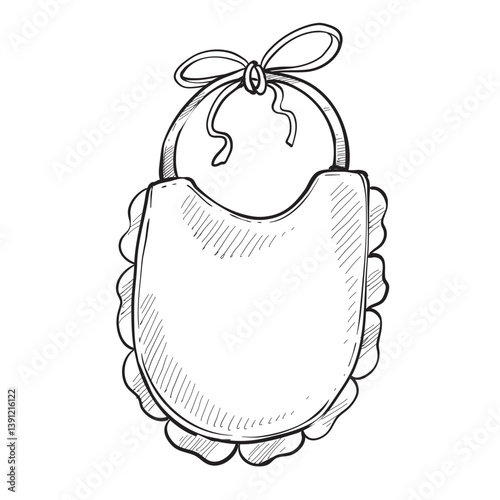 baby bib handdrawn illustration