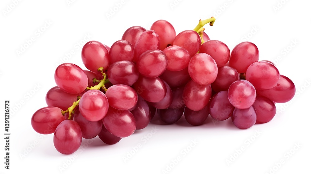 Fresh Red Grapes Isolated on White Background, Close Up View, Juicy Fruit Fresh Red Grapes Isolated on White Background, Close Up View, Juicy Fruit