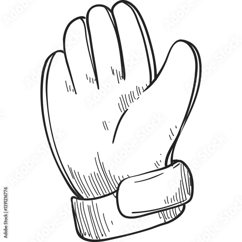 goalkeeper gloves handdrawn illustration