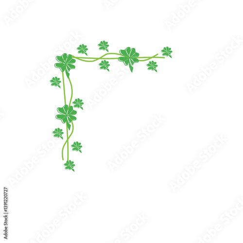 st patrick day leaf corner border