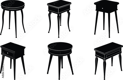 Side Table silhouette vector