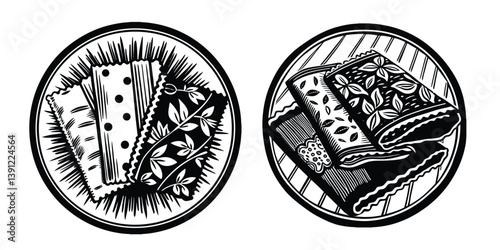 Eco-Friendly Beeswax Wraps Vector set of holiday icons illustration collection