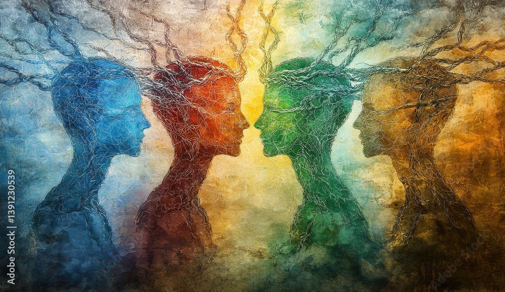 Intertwined Souls An Abstract Portrait of Connection Intertwined Souls An Abstract Portrait of Connection