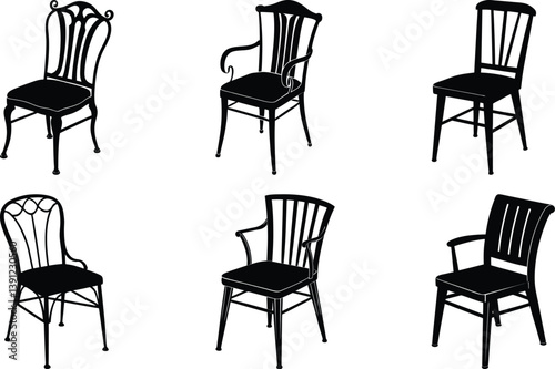 Metal Chair silhouette vector
