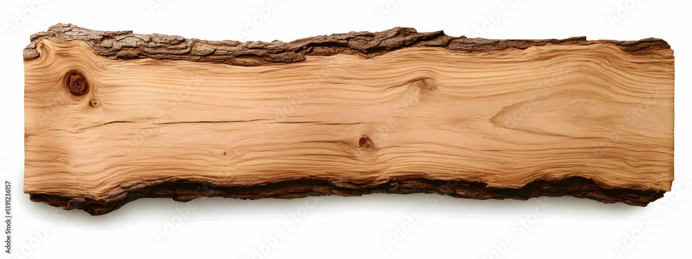 Naklejka premium A beautiful, natural wooden plank showcases the rich texture and grain of wood, perfect for rustic decor or artisan projects.