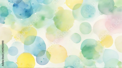 Gentle Spring Watercolor Background – Soft and Colorful Polka Dots