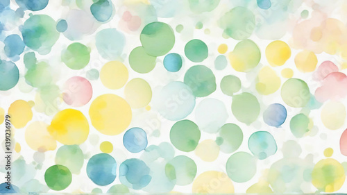 Gentle Spring Watercolor Background – Soft and Colorful Polka Dots