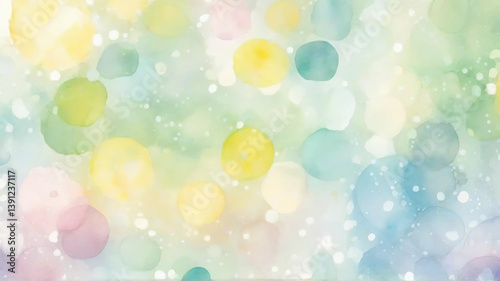 Gentle Spring Watercolor Background – Soft and Colorful Polka Dots