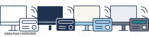 Radio & Tv Icons Collection – Multiple Vector Styles Included
