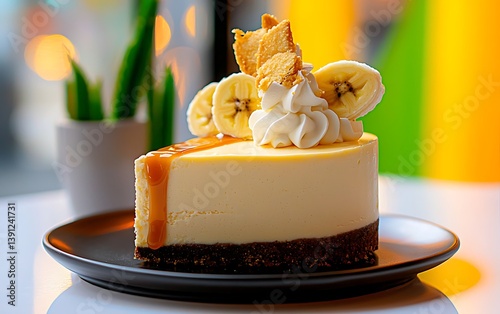 Banana Cheesecake Slice Cafe photo