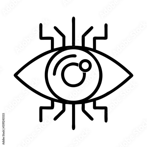 Open Eye with Lines Icon Design