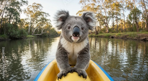 Koala on Kayak Adventures Cute Animal River Journey