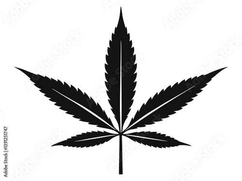 marijuana silhouette vector, marijuana icon, marijuana leaf silhouette art.
