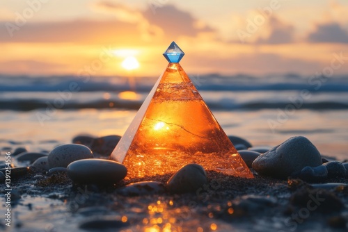 Pyramid at Sunrise on the Shore photo