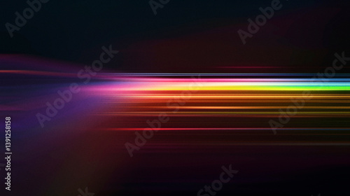 Vibrant Light Streaks on Dark Background Generative AI  