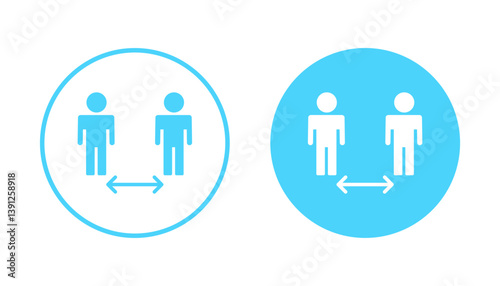 Social distance icon vector. social distancing sign and symbol. self quarantine sign